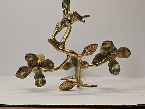 Vintage Brass Roses and Hummingbird Candle Holder Hanging Wall Decor 8x7x6.75 In - Picture 13 of 23