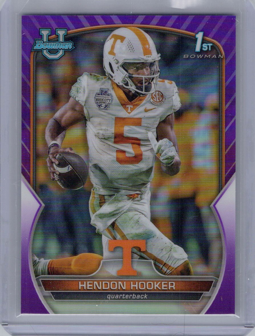 2022 Bowman University Chrome #21 Hendon Hooker Purple Refractor #/399