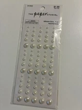 3D PEARL STICKERS PEARL 75pc PEARL GEMS ROUND STICKER SCRAPBOOK THE PAPER STUDIO