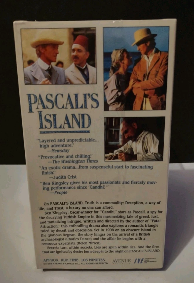 "Pascalis Island" (1988)  Sealed And New Drama/Thriller VHS 1988 Release  Foto 3 de 4