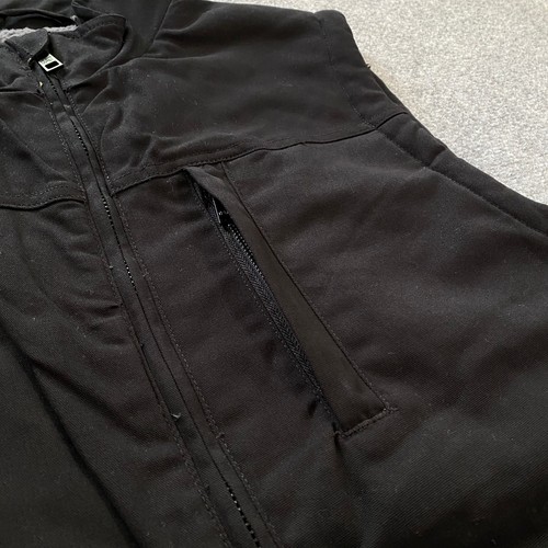 CAT Caterpillar Sherpa Lined Canvas Vest Adult X-Large Black Outdoor Workwear - Picture 5 of 23