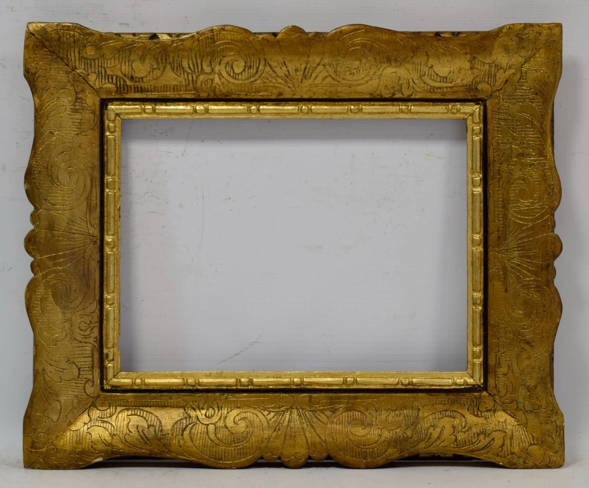 Cadre Ancien Du XIXe Siècle En Bois Doré - Format 52 Cm X 32 Cm, Style Vintage Ou Antique Pour Tableau Ou Miroir