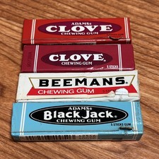 4 PACKS Retro Nostalgic Chewing Gum 5 Sticks each Beemans Clove Black Jack Vtg