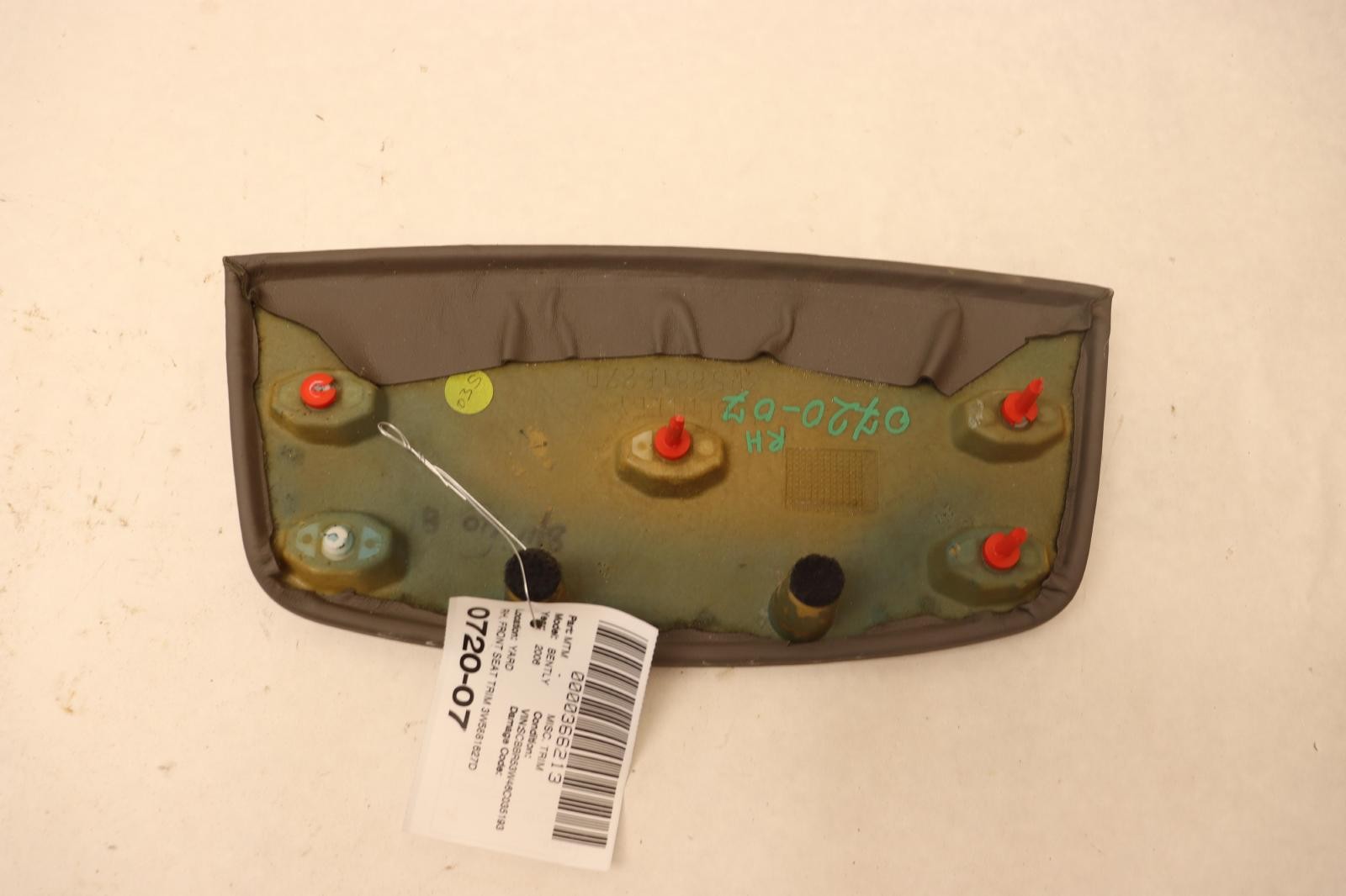 2006-2012 BENTLEY CONTINENTAL FLYING SPUR FRONT RIGHT SEAT COVER TRIM OEM