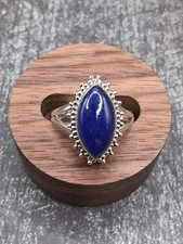 Southwestern Native American Style Lapis Lazuli Ring Size 9 Sterling Silver