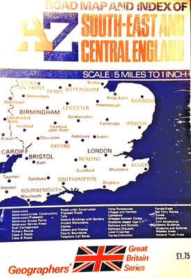 AZ South East and Central England Regional Road Map and Index