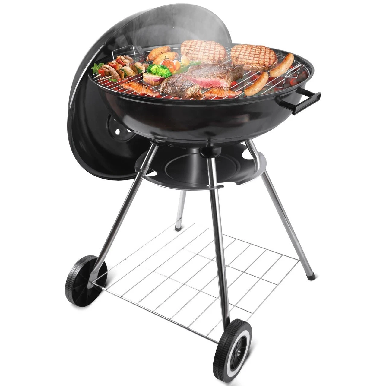 gzcmxh Charcoal Grill - portable BBQ Grill with adjustable air vent, wheels, han
