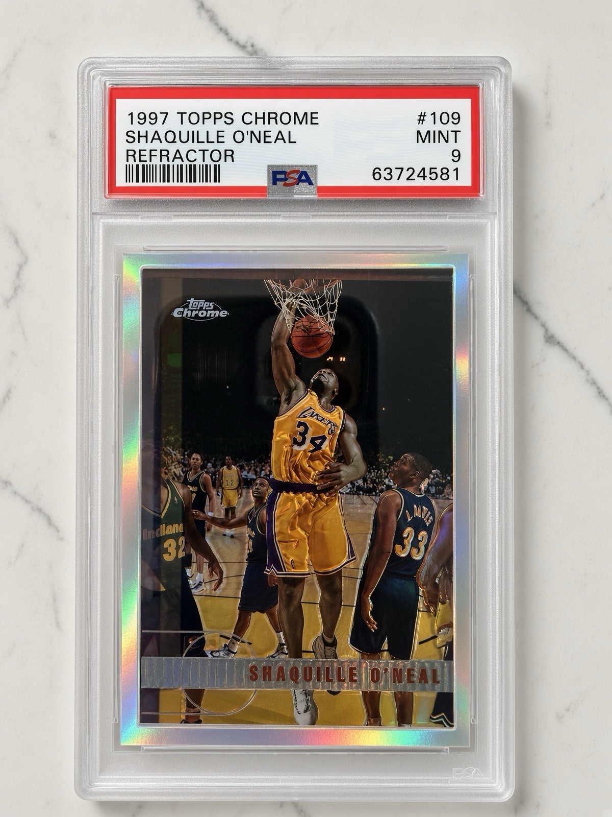 1997-98 Topps Chrome - Shaquille O'Neal #109 Refractor PSA 9 view 1