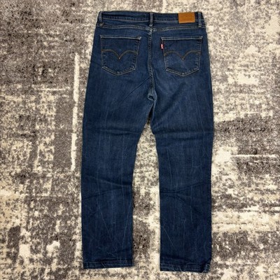 LEVIS Damen 724 High Rise Straight Jeans Größe W31 L28 Washed Blau