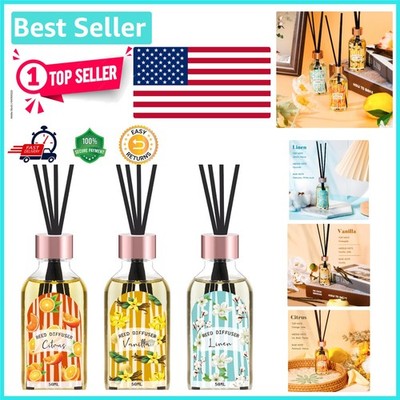 Artistic Reed Diffuser Set - Linen, Vanilla, & Citrus with Scent Control Options