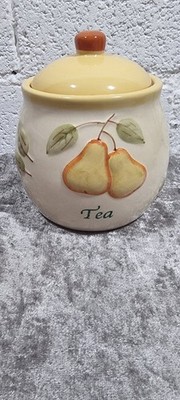 Seltene Vintage Kerzenlicht Keramik Obst Vorratsdose Tee