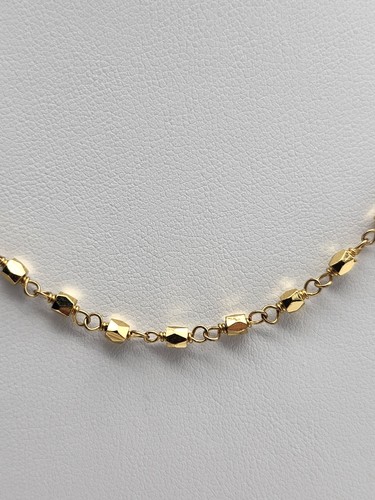 GORJANA SIGNED Gold-Tone Chain Link & Beaded Necklace. Gorgeous! 17.5" - Picture 11 of 16