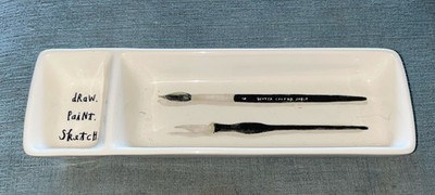 Rae Dunn by Magenta Draw Paint Sketch Paint Brush Or Pencil Holder New Ceramic