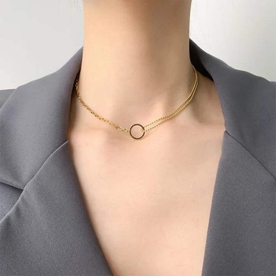 Constellation Necklace for Women with Titanium Steel Ball Chain and Titanium Ste