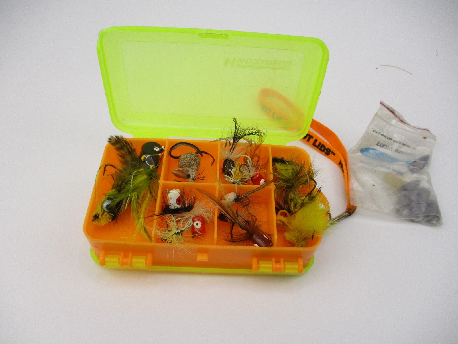 Fly Fishing Lure Lot with Case - 18 Assorted Poppers, Mice, Streamers & Weights - Image 5