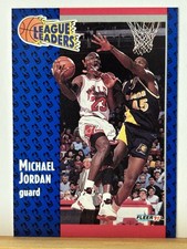 Fleer Michael Jordan Bulls 1991-92 League Leaders NBA Basketball Card #220