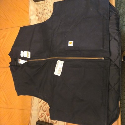 Carhartt V01-BRN Arctic Quilt Lined Duck Vest Mens XL Brown Cotton Canvas NWT