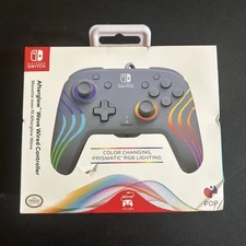 Nintendo Switch PDP Afterglow Wave Wired Controller Color Changing Light NEW!