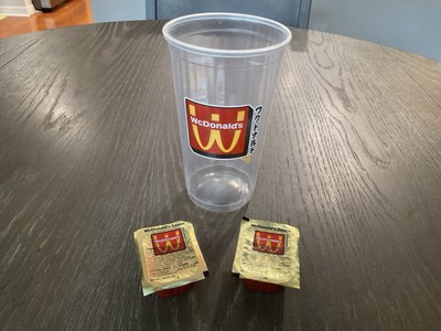 WcDonalds Lot of 2 Anime Sauce LIMITED Edition Packets MCDONALD S BONUS CUP!