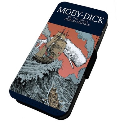 ZUM DURCHSICHTIGEN BEDRUCKTEN FLIP & CLIP iPhone, Samsung, Huawei, Oppo Bücher Moby Dick