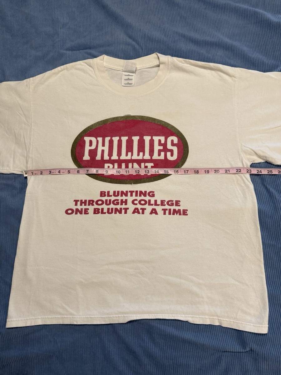 Vintage Phillies Blunt T Shirt Mens XL White College Marijuana Weed Hip Hop 90s View 5