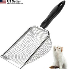 Apidgrowth Cat Litter Scoop - Long Handle Scooper, Rustproof Stainless black