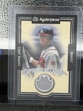 2007 UD Masterpieces Captured on Canvas GU Jersey Relic #CC-CJ: CHIPPER JONES