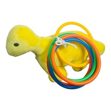 Vintage Eden Yellow Dinosaur Rainbow Ring Toss Game Stuffed Animal Plush Toy