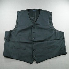 Stafford Super Suit Vest Mens 4XL Gray Stria Wool Blend Big Tall NWT
