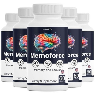 (5 Pack) MemoForce Memory Capsules, Supplement for Brain Support (300 Capsules)