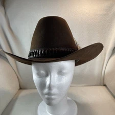 Stetson 4X Beaver Cowboy Hat Dark Brown Leather Band JBS Pin Feathers Sz 7 Mint