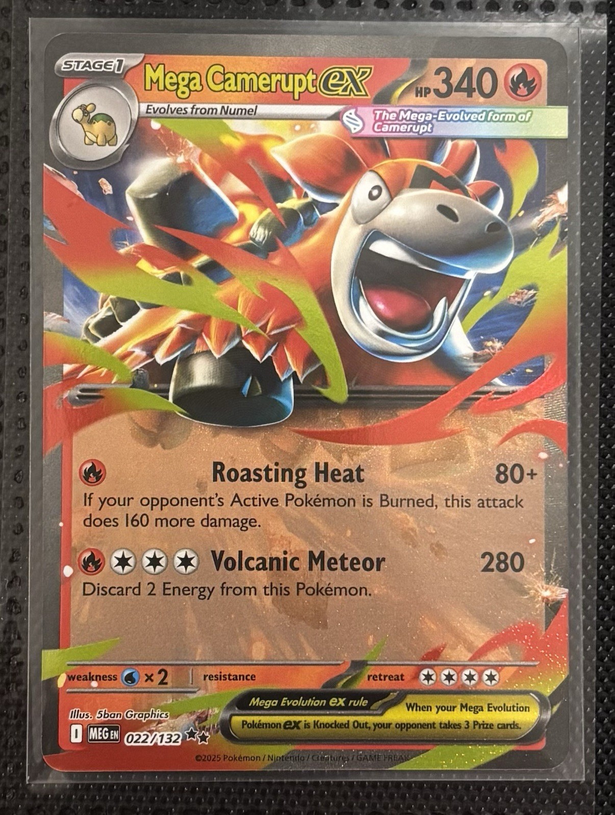 Mega Camerupt EX 022/132 Pokemon Me01: Mega Evolution Holo