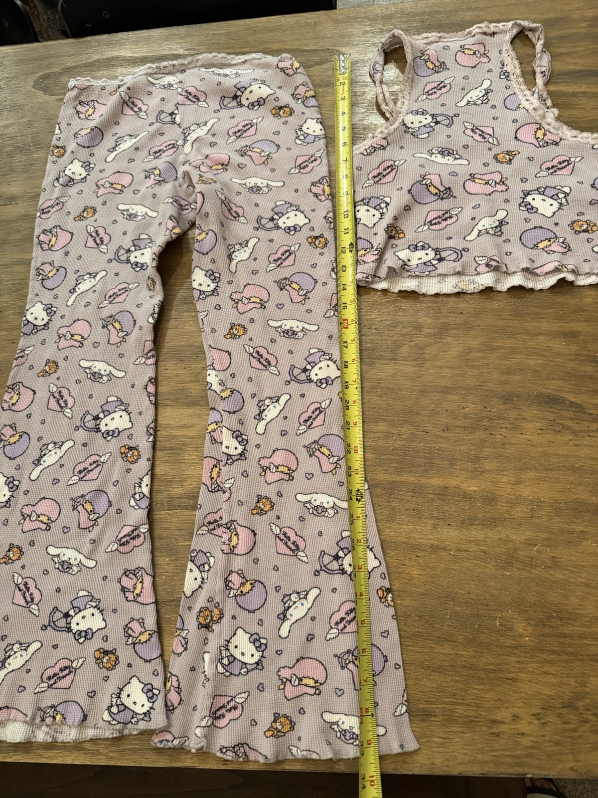 Hello Kitty & Forever 21 PJ Set - Cute Lounge Tank & Flare Pants Medium SOLD OUT image 6