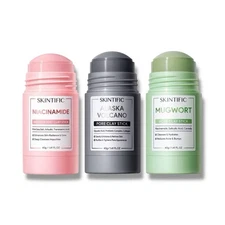 SKINTIFIC Clay Mask Stick Set  Brightening Nourish Sensitive Skin Radiant Oil