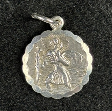Vintage 925 Sterling Silver Religious George Jensen St Christopher Pendant