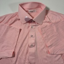 NEW Collars and Co. Dress Polo Shirt Small Light Pink Solid Casual Office