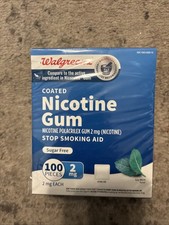 Walgreens Nicotine Gum 2mg,Coated Ice Mint Flavor 100 Pieces.