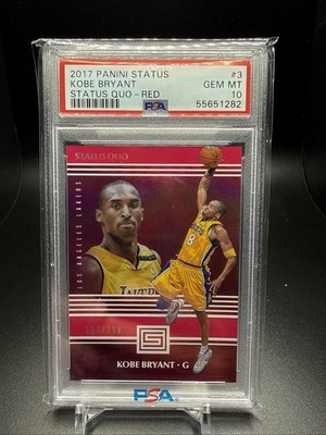 2017 Panini Status KOBE BRYANT Status Quo Red /299 PSA 10 GEM MINT Pop 7