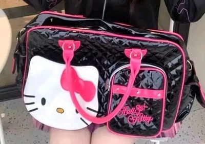 Hello Kitty Sanrio Large  Crossbody Travel Bag Black NEW 