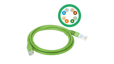 5901738558588 ALANTEC Patch-cord U/UTP kat.5e PVC 0.25m zielony A-LAN
