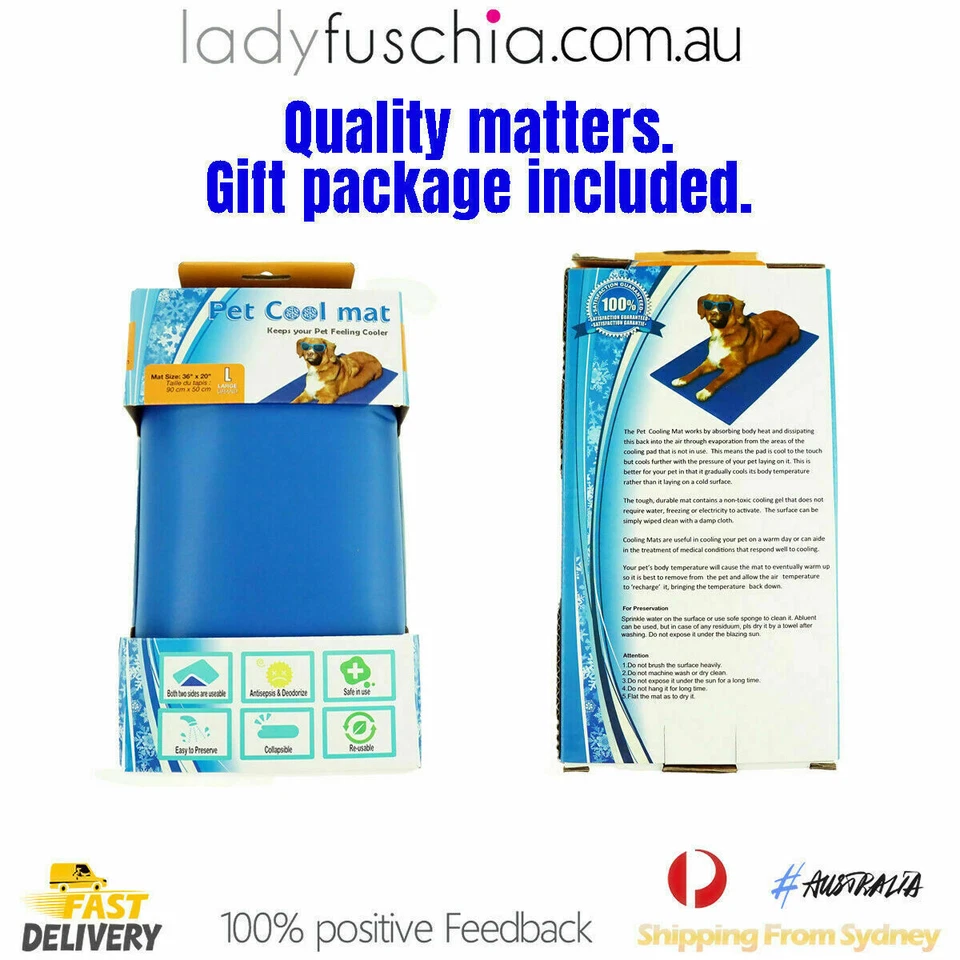 Cool Gel Mat Dog Cat Bed Non-Toxic Cooling Dog Summer Pad 5 Sizes Pet FAST POST - image 2 of 4