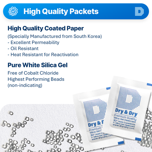 5 gram X 30 PK "Dry & Dry"Silica Gel Desiccant Packets(Reusable)-FDA Compliant - Picture 2 of 11