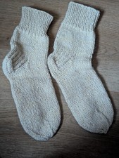 Hand Knitted Socks Wool Warms Unisex Ankle Size 4-5 UK
