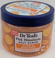 Dr. Teal's Glow & Radiance Pink Himalayan Salt Scrub Citrus 16oz. Full Size