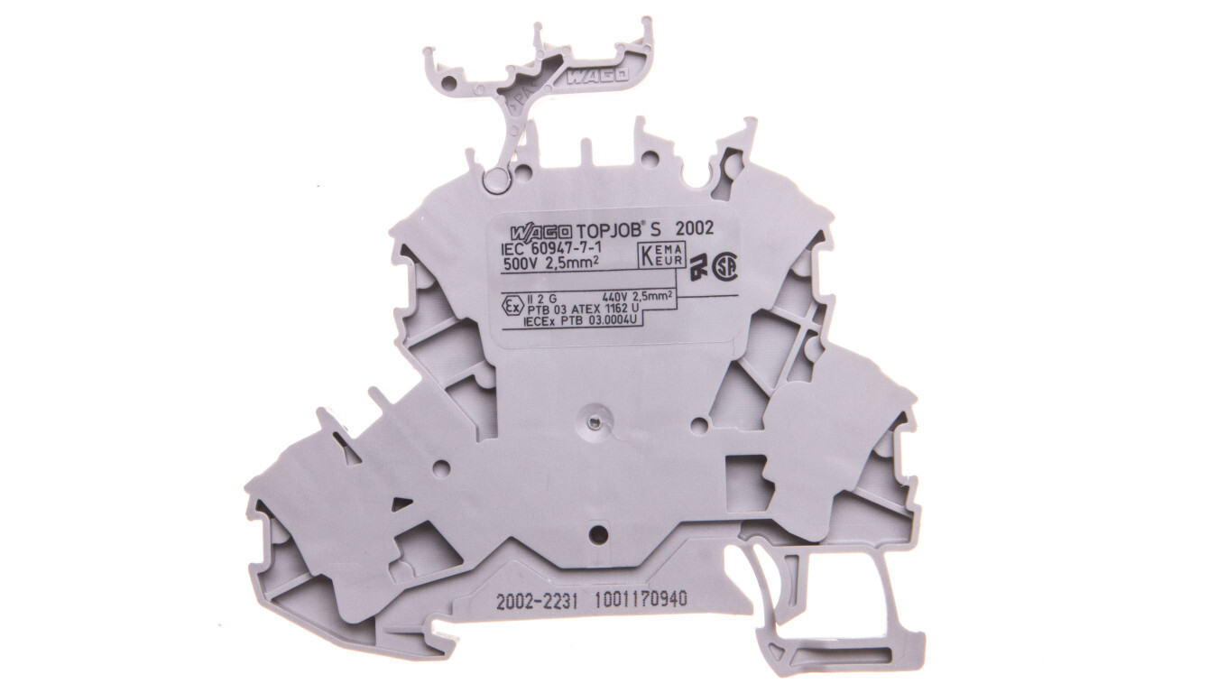 2-Deck L/L Terminal Block 2.5mm2 Gray 2002-2231 TOPJOBS /T2UK