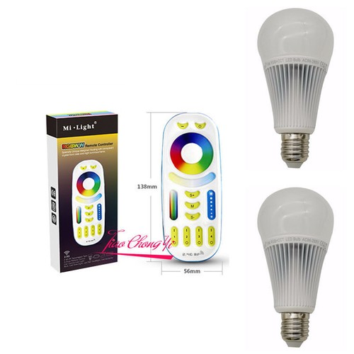 9W RGB+CCT Mi Light LED Bulb E27 Dimmable LED Lamp with FUT092 RGBW Remote - Picture 8 of 10