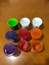 Lot of 9 Kid's Toddlers 6 Sippy Cups  4 Lids, 1 TNMT Drinking Cup, 2 White Cups