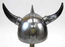 VIKING HELMET WITH HORNS METAL - VIKING HELMET - ARMOR HELMET - MEDIEVAL HELMET