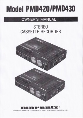Bedienungsanleitung-Operating Instructions für Marantz PMD 222 