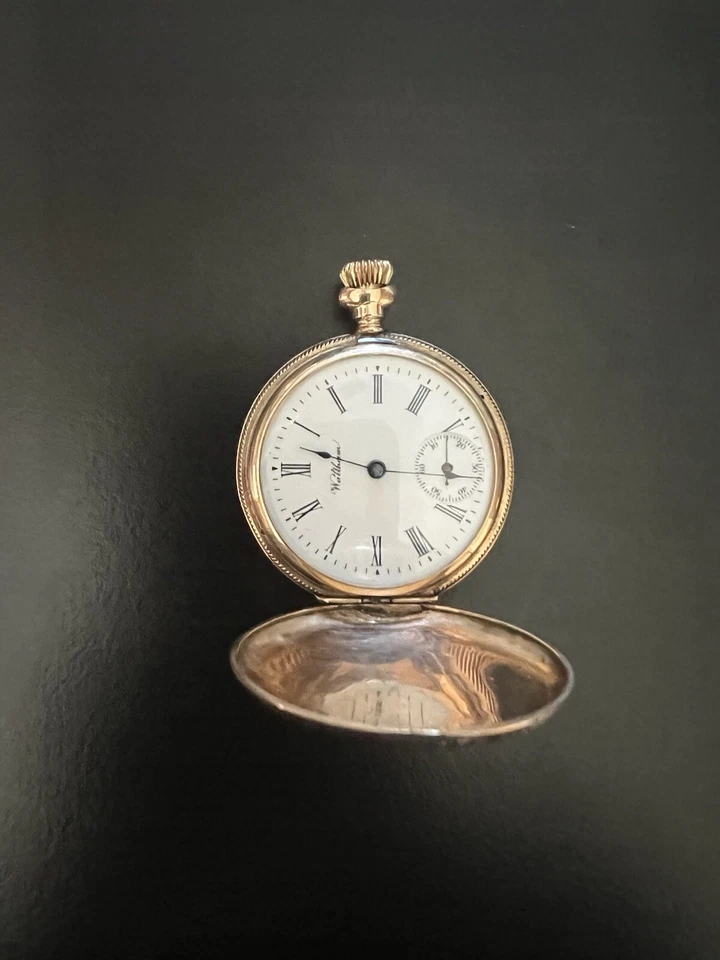 Raro Reloj Bolsillo BWCCO Oro Sólido 14k Waltham Full Hunter 6s Mar 1890 50.9g Foto 2 de 4